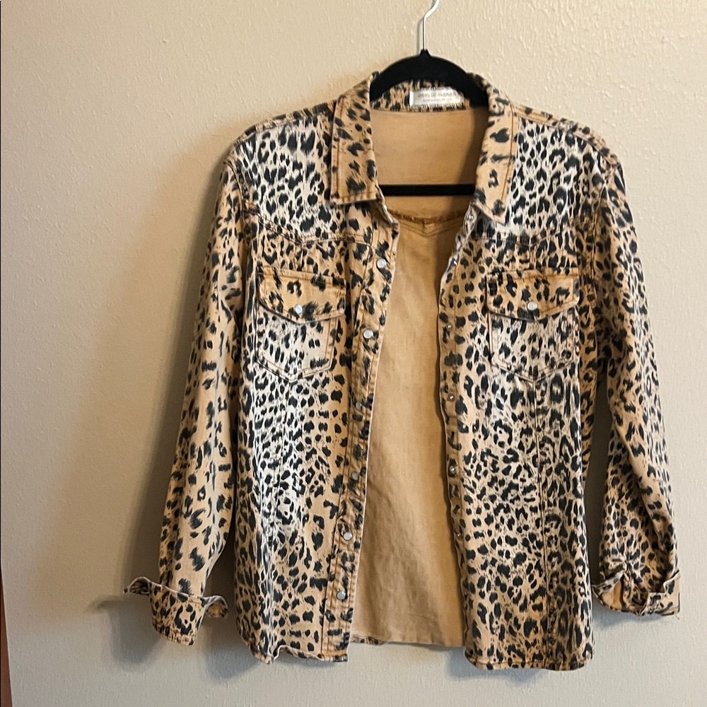 Leopard Print Button-Up Shirt